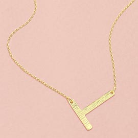 -T- Gold Dipped Monogram Pendant Necklace